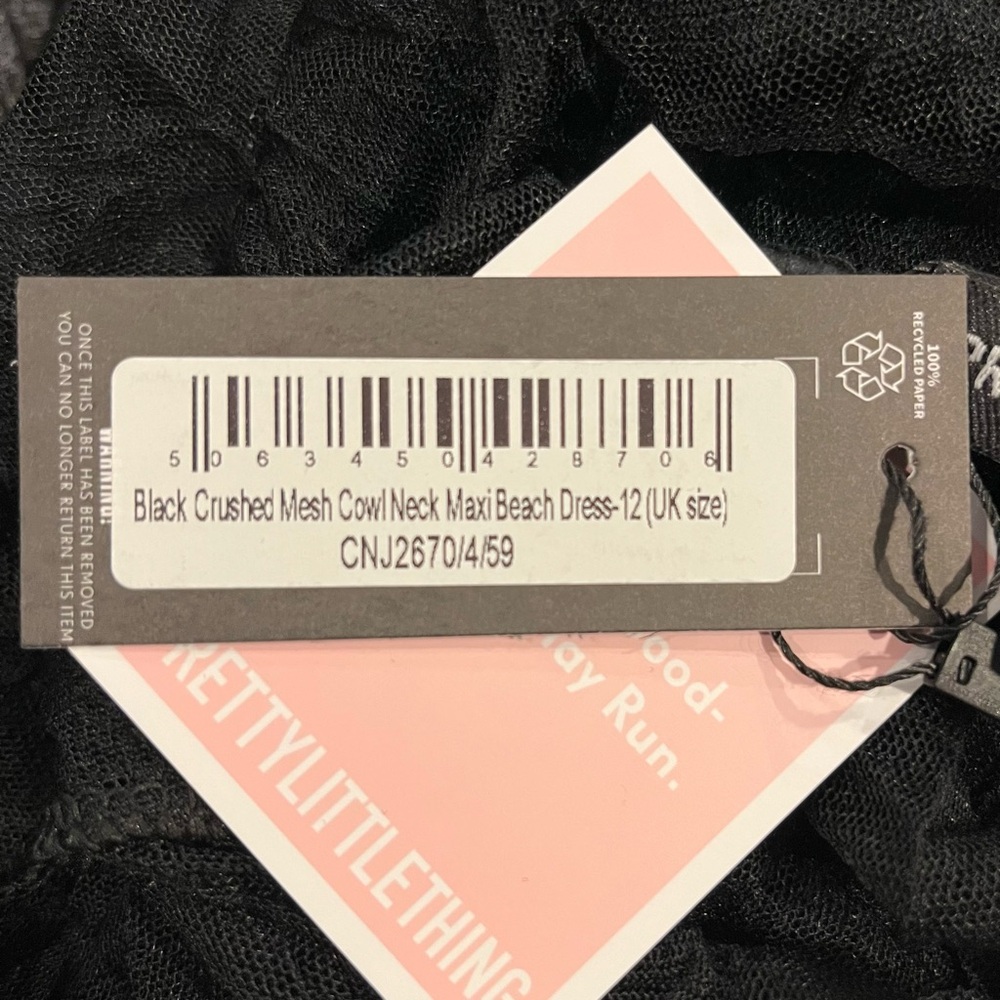 ๐NWT PRETTY LITTLE THINGS COWL NECK MESH MAXI BEACH DRESS SIZE 8๐ - Picture 7 of 7